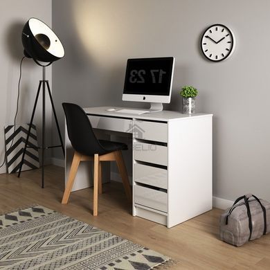 Стол туалетный письменный Perfect Home Ада/Ada 5S/120 с 5 ящиками Белый глянец фотография