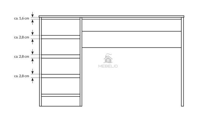 Стол туалетный письменный Perfect Home Ада/Ada 5S/120 с 5 ящиками Белый глянец фотография