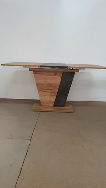 Стіл розкладний FOREST D/A Intarsio 120(160)x80 Дуб крафт золотий / Ательє темне фотографія