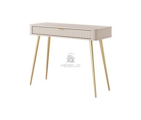 Стол туалетный Perfect Home Ланте/Lante 1S/100 с 1 ящиком и золотыми ножками Беж фотография