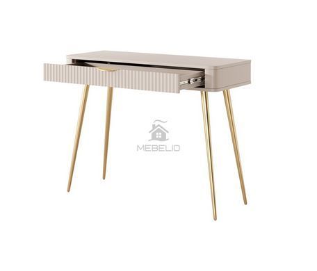 Стол туалетный Perfect Home Ланте/Lante 1S/100 с 1 ящиком и золотыми ножками Беж фотография