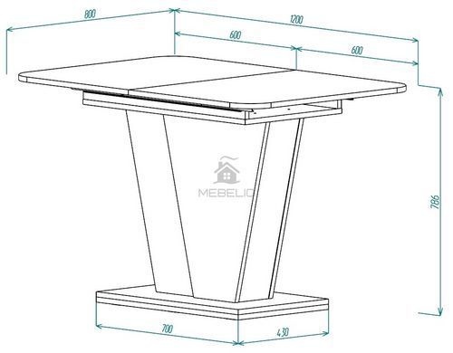Стіл розкладний FOREST D/A Intarsio 120(160)x80 Дуб крафт золотий / Ательє темне фотографія