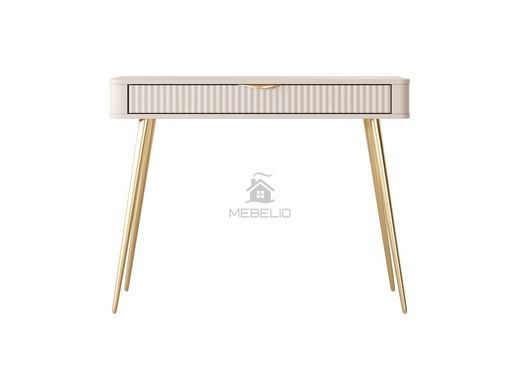 Стол туалетный Perfect Home Ланте/Lante 1S/100 с 1 ящиком и золотыми ножками Беж фотография