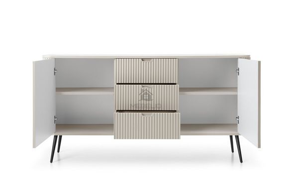 Комод Perfect Home Зова/Zova 2-дверный с 3 ящиками и черными ножками KSZ168 Кашемир фотография