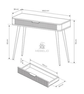 Стол туалетный Perfect Home Ланте/Lante 1S/100 с 1 ящиком и золотыми ножками Черный фотография