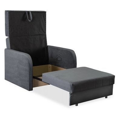 Крісло розкладне MEBEL ELITE VERO 97 см Сірий / велюр