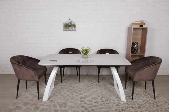 Стол обеденный LONDON Nicolas 160/240x90x75 Керамика Молочный фотография