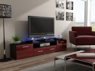 ТВ Тумба EVORA WENGE RTV Cama 194 Венге Мат / Бордо Глянець фотографія