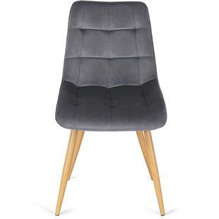 Стул бархатный MEBEL ELITE RODRI Velvet Серый/Натуральный фотография