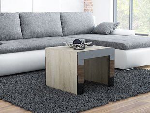 Журнальний столик TESS MINI 60x60 Cama Дуб Сонома Мат / Чорний Глянець фотографія