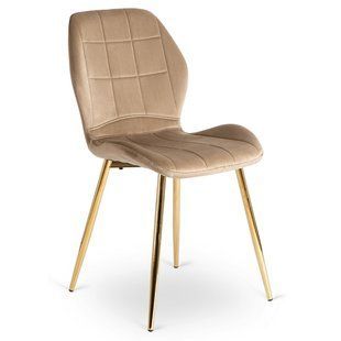 Стілець оксамитовий MEBEL ELITE IRYS Velvet Беж/золото фотографія