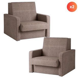 Набор из 2х раскладных кресел MEBEL ELITE MILAN 1, 98 см MEBEL ELITE Беж/ткань