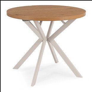 Стол раскладной круглый MEBEL ELITE LUGO 90(190)х90 см Дуб/Кашемир фотография