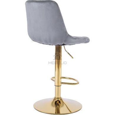 Барний стілець оксамитовий MEBEL ELITE ARCOS Velvet сірий / золотий фотографія