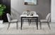 Стол TALLINN CERAMIC Intarsio 90(120)*70 белый/черный каркас