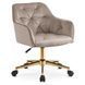Стілець офісний поворотний оксамитовий MEBEL ELITE KONOR Velvet Беж/золото фотографія