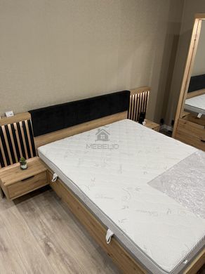 Ліжко (каркас) Perfect Home Таллі / Tally 160 з м'яким узголів'ям двоспальне Дуб артизан/антрацит фотографія