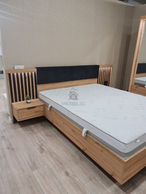 Ліжко (каркас) Perfect Home Таллі / Tally 160 з м'яким узголів'ям двоспальне Дуб артизан/антрацит фотографія