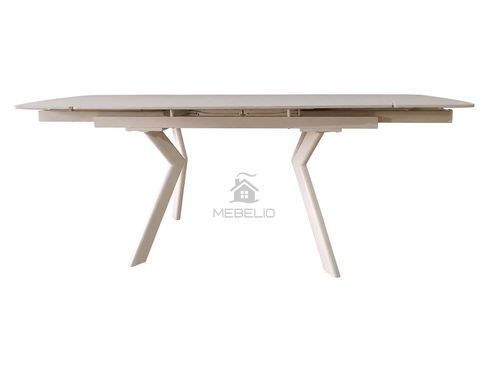 Стол NOREEN CERAMIC Intarsio 140(200)*80 белый/кашемир фотография