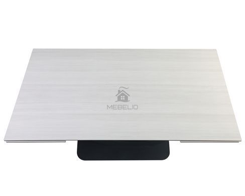 Стіл розкладний OVIDIO CERAMIC Intarsio 160(240)*90 білий дуб/чорний каркас фотографія