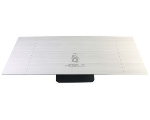 Стіл розкладний OVIDIO CERAMIC Intarsio 160(240)*90 білий дуб/чорний каркас фотографія