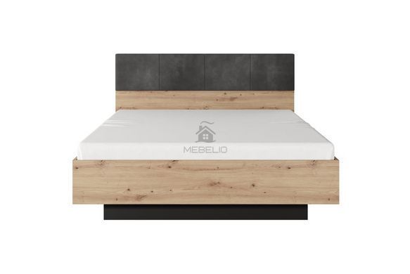 Ліжко (каркас) Perfect Home Таллі / Tally 160 з м'яким узголів'ям двоспальне Дуб артизан/антрацит фотографія