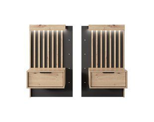 Тумби приліжкові Perfect Home Таллі / Tally з 2 шухлядами 1S/51 Дуб артизан/антрацит фотографія
