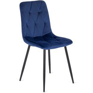 Стілець оксамитовий MEBEL ELITE ROBIN Velvet Темно-синій фотографія