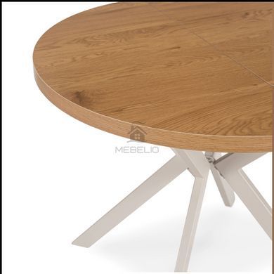 Стіл розкладний круглий MEBEL ELITE LUKAS 100(250)х100 см Дуб/кашемір фотографія