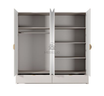 Шафа для одягу Perfect Home Ланте / Lante 4-дверна з дзеркалом і золотими ручками 4D2S/213 Беж фотографія