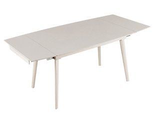 Стол LORIAN CERAMIC Intarsio 120(180)*80 белый/кашемир фотография