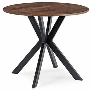 Комплект стол MEBEL ELITE LAUREN 90х90 см дубовый/черный, и 4 стульев PERU коричневого цвета фотография