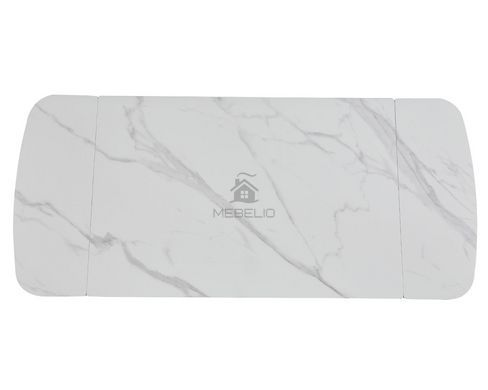 Стол DUBLIN CERAMIC 120(180)*80 Intarsio белый глянец/черный каркас фотография