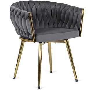 Стул поворотный бархатный MEBEL ELITE RUBI Velvet Серый фотография