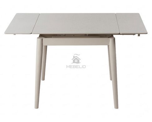 Стол AVENTO CERAMIC Intarsio 80(130)*80 белый/кашемир фотография