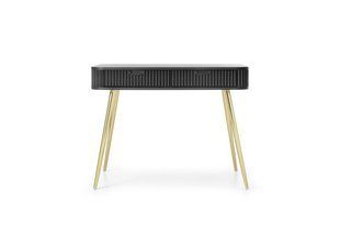 Стол туалетный Perfect Home Зова/Zova с 2 ящиками и золотыми ножками T103 Черный фотография