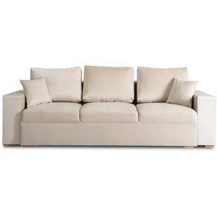 Диван 3-х местный бархатный MEBEL ELITE NICOLO Velvet 238 см Бежевый