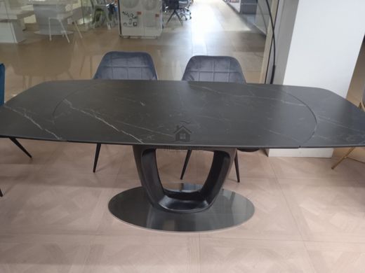 Стіл розкладний TML-825 VETRO 140(200)x90 Чорний Мармур фотографія