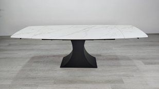 Стіл розкладний GILBERT CERAMIC Intarsio 160(240)*90 білий мат/чорний фотографія