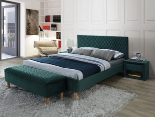Кровать AZURRO Velvet Signal 180x200 Зеленый фотография