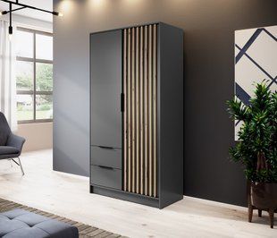 Шкаф для одежды Perfect Home Нелли / Nelly 2D 2-дверный Графит/дуб артизан фотография