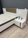 Кровать (каркас) Perfect Home Арко / Arco 160 с мягким изголовьем двуспальная Белый глянец/дуб грандсон