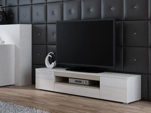ТВ Тумба VIVA RTV Cama 180 Білий Мат / Білий Глянець / Дуб Сонома фотографія