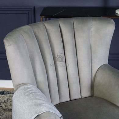 Кресло мягкое бархатное MEBEL ELITE MALLO Velvet Серый