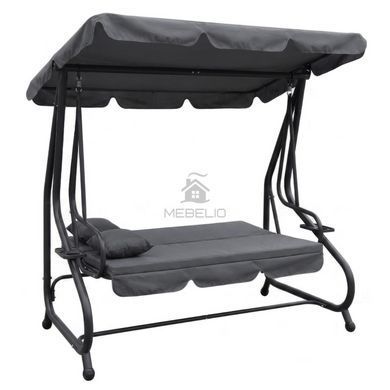 Садова гойдалка з москітною сіткою Mebel Elit NARCISO 204х126х175 см Чорний