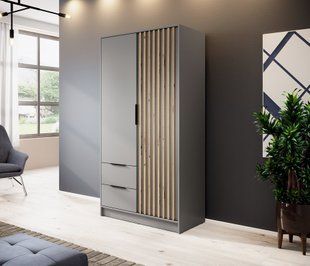 Шкаф для одежды Perfect Home Нелли / Nelly 2D 2-дверный Серый/дуб артизан фотография