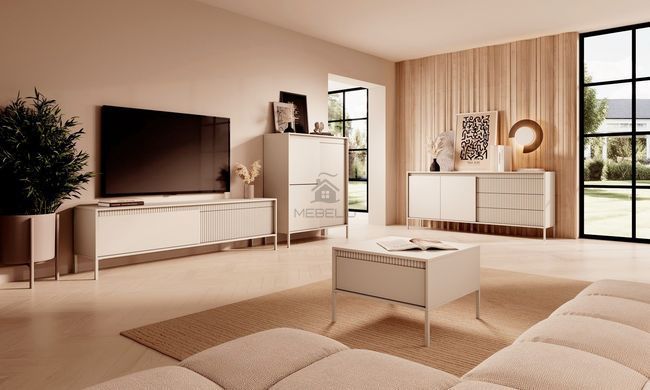 Комод високий Perfect Home Сенсо / Senso 3-дверний 3D Беж фотографія