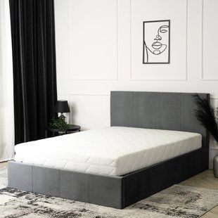 Ліжко двоспальне оксамитове MEBEL ELITE MELIA Velvet 140x200 Темно Сірий фотографія