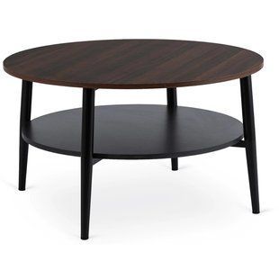 Журнальний столик MEBEL ELITE PAULO MAX  80x80 Горіх/чорний фотографія