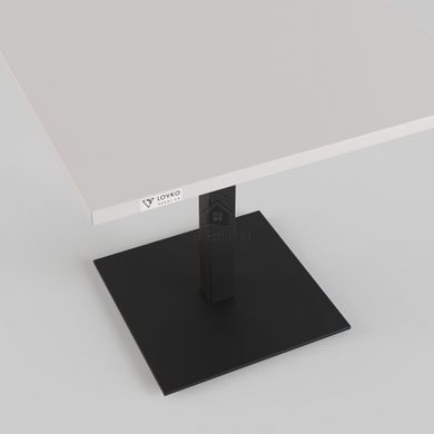 Стол Tetra light mini h-45 Lovko черный металл/белый ДСП (текстура) фотография